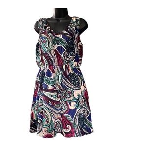 Pink Owl Paisley Print Dress Size Large —#121